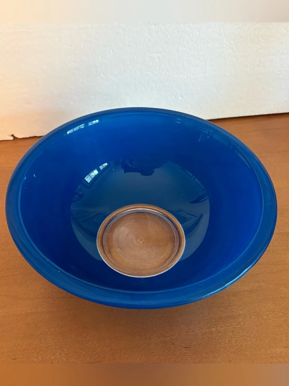 Vintage Corning USA Cobalt Blue Clear Bottom Mixing Bowl 10” 2.5 L Vibrant